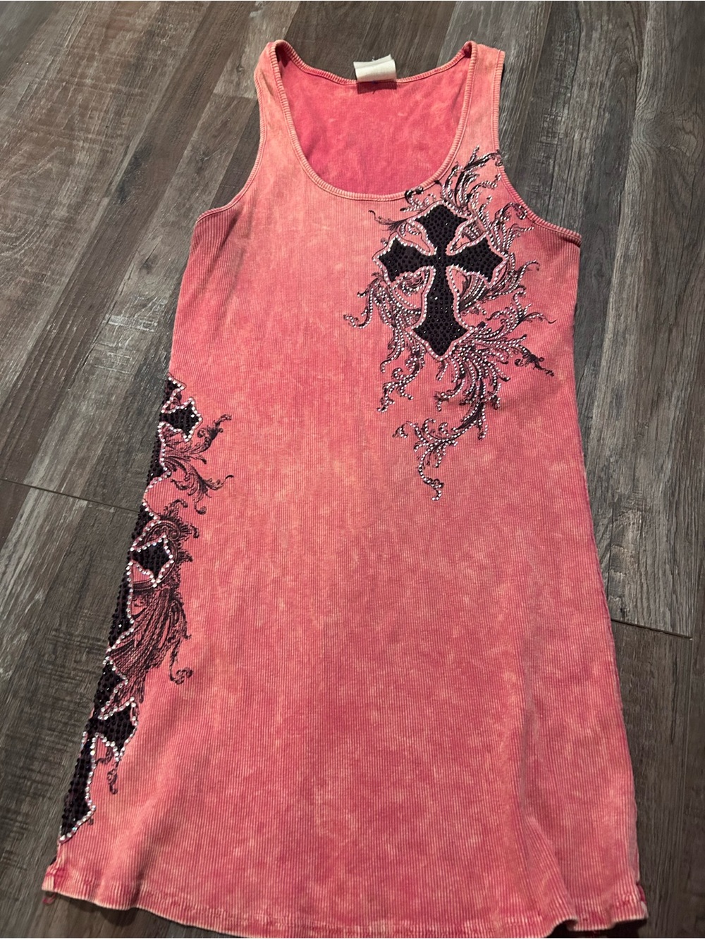 Vintage grunge pink vocal cyber y2k cross tanktop tunic 177